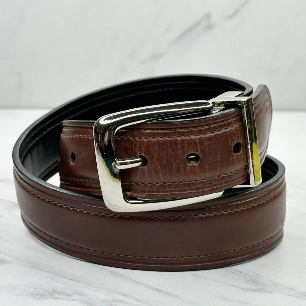 Chaps Black and Brown Faux Leather Reversible Belt Size Small S Kids Youth